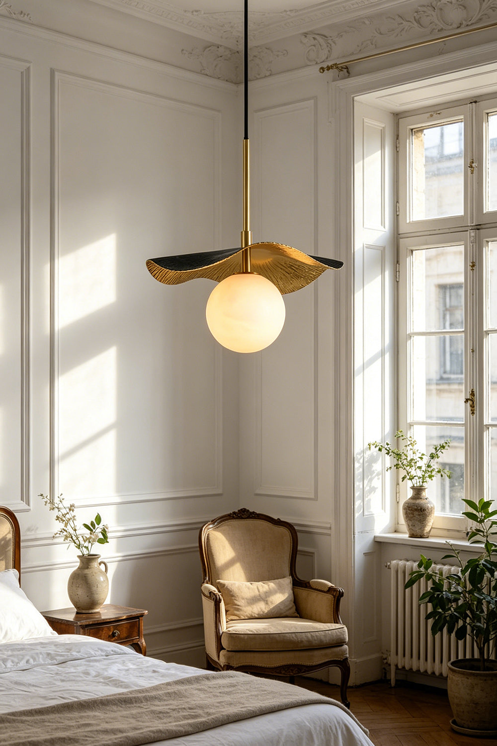 Leaf Alabaster Pendant Light for Bedroom | vexa lamps