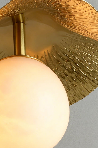 Leaf Alabaster Pendant Light |Brass detail | vexa lamps