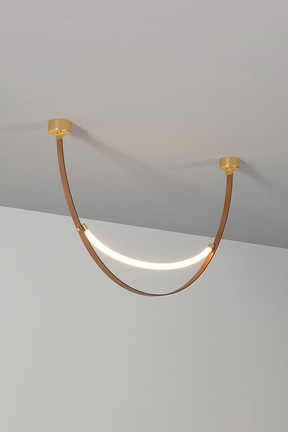 Leather Arc Loop Pendant Light - view 12 | everlamps