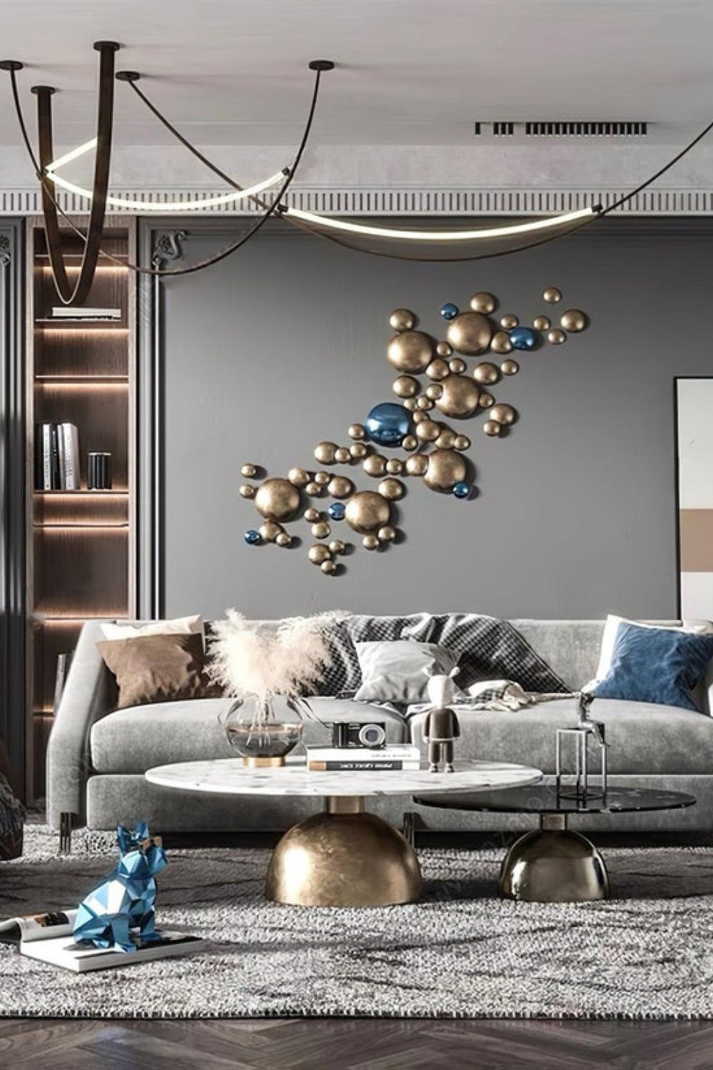 Leather Arc Loop Pendant Light - view 6 | everlamps
