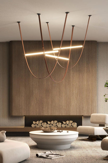 Leather Arc Loop Pendant Light - view 7 | everlamps