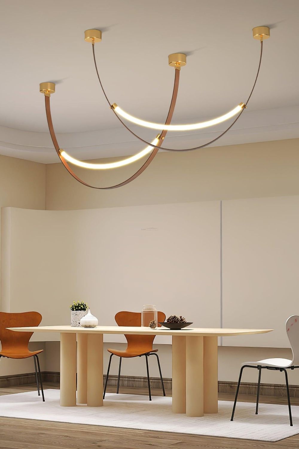 Leather Arc Loop Pendant Light - view 8 | everlamps
