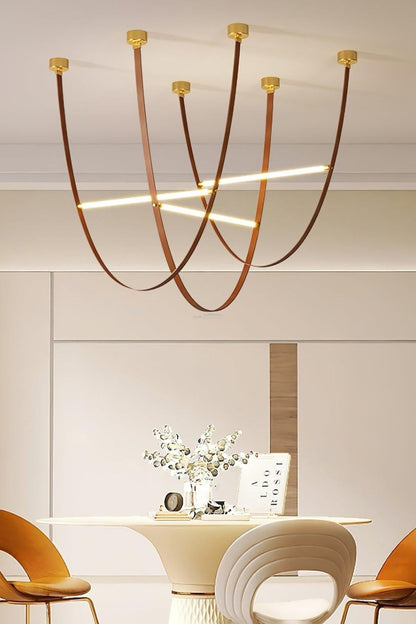 Leather Arc Loop Pendant Light - view 3 | everlamps
