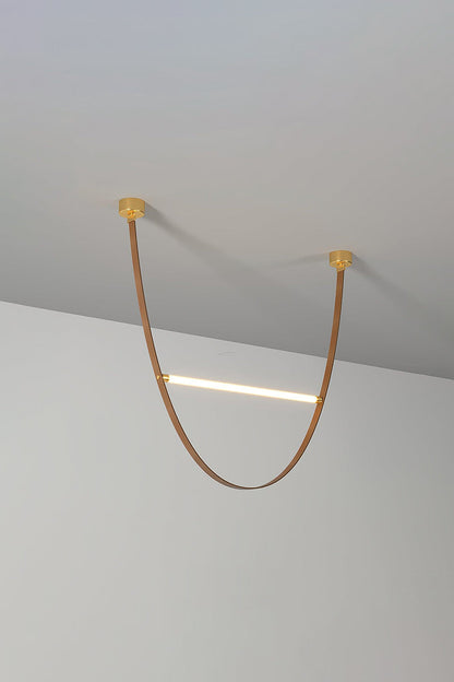 Leather Arc Loop Pendant Light - view 11 | everlamps
