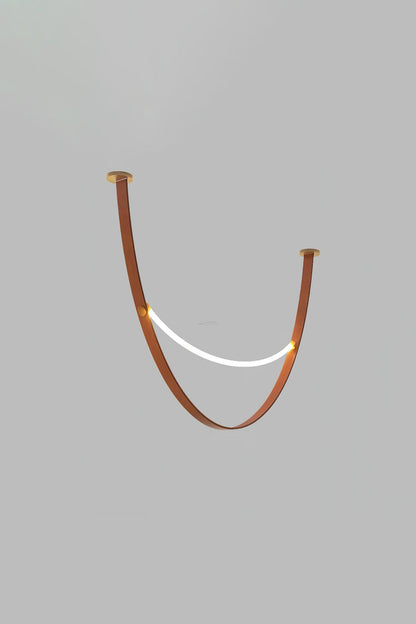 Leather Arc Loop Pendant Light - view 9 | everlamps