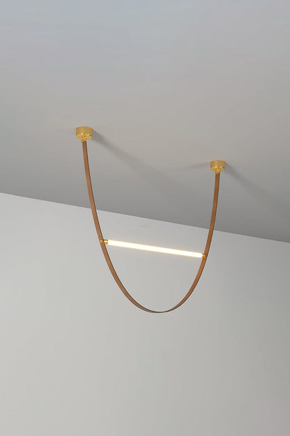 Leather Arc Loop Pendant Light - view 10 | everlamps
