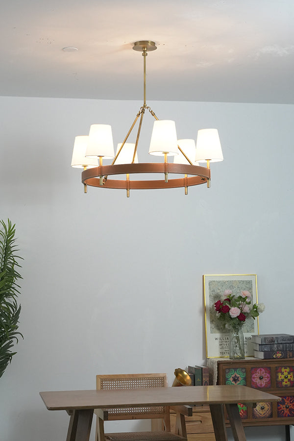 Leather Halo Ring Chandelier - view 13 | everlamps