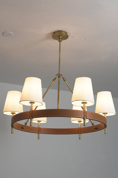 Leather Halo Ring Chandelier - view 14 | everlamps