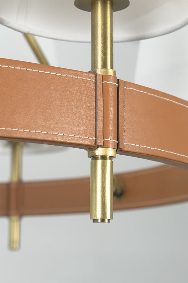 Leather Halo Ring Chandelier - view 18 | everlamps
