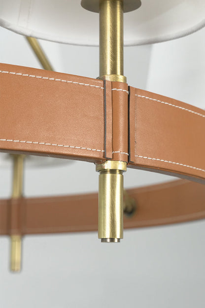 Leather Halo Ring Chandelier - view 18 | everlamps