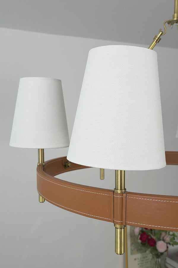 Leather Halo Ring Chandelier - view 23 | everlamps