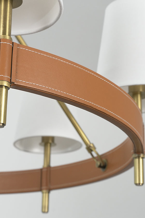 Leather Halo Ring Chandelier - view 25 | everlamps