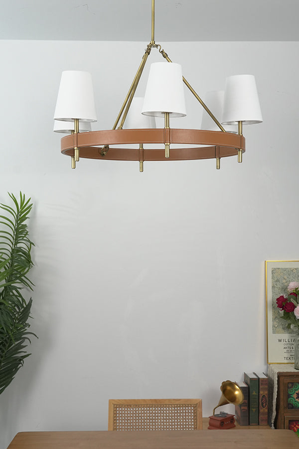 Leather Halo Ring Chandelier - view 19 | everlamps