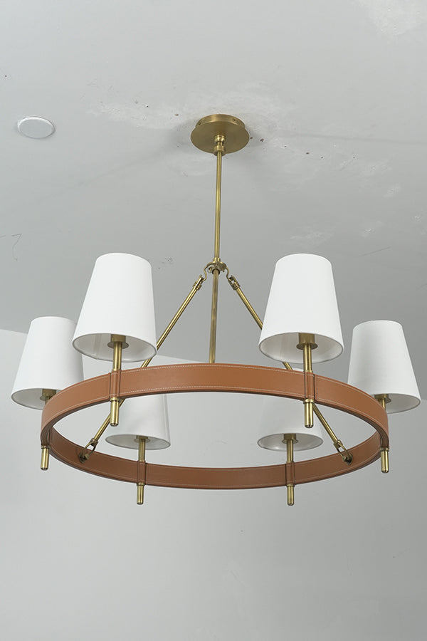 Leather Halo Ring Chandelier - view 20 | everlamps