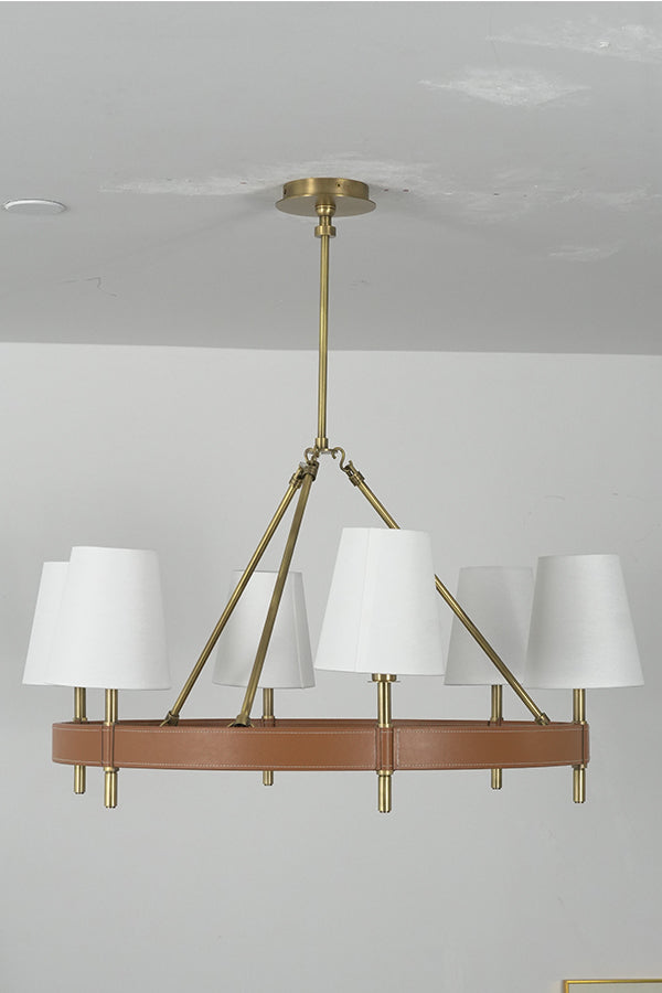Leather Halo Ring Chandelier - view 21 | everlamps