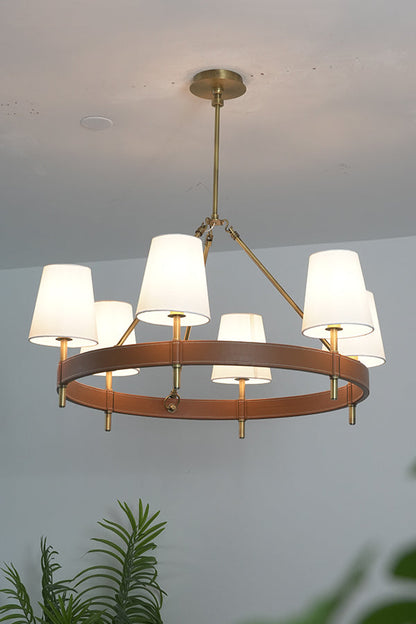 Leather Halo Ring Chandelier - view 17 | everlamps