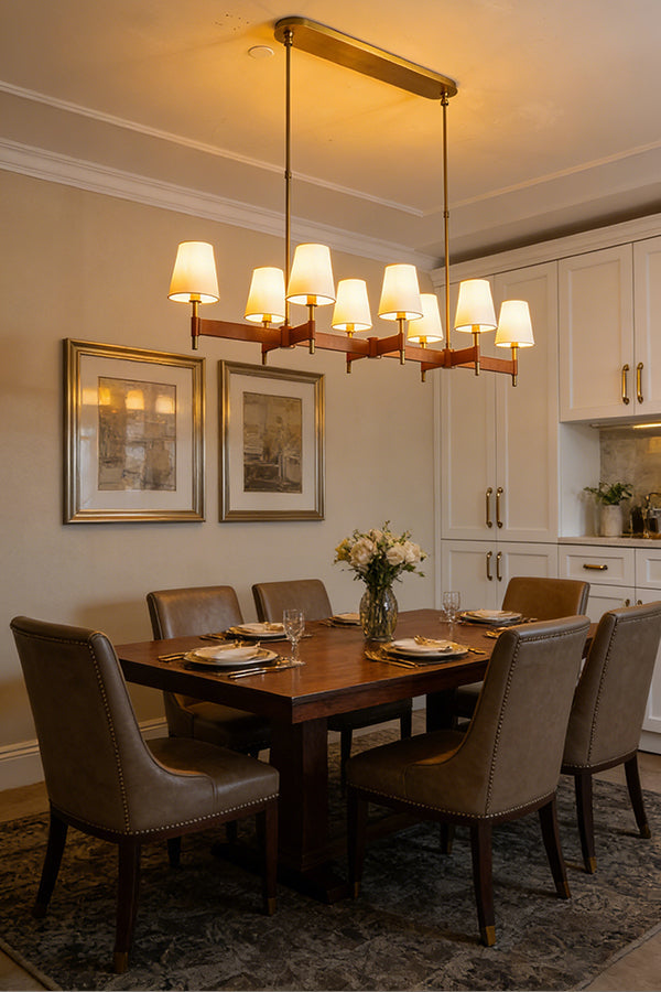 Leather Halo Ring Chandelier - view 9 | everlamps