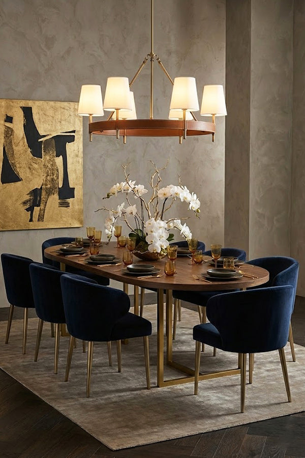 Leather Halo Ring Chandelier - view 5 | everlamps