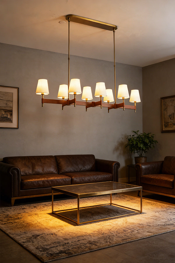 Leather Halo Ring Chandelier - view 10 | everlamps