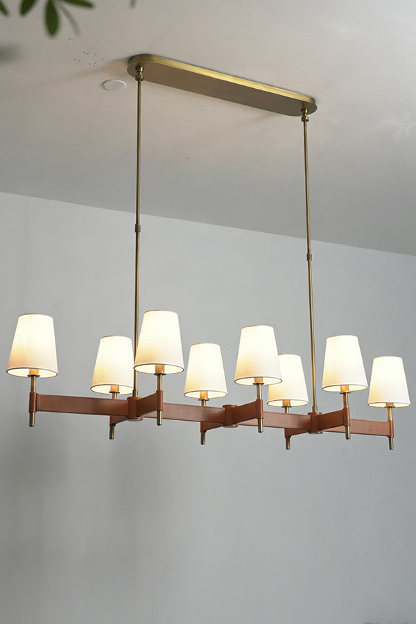 Leather Halo Ring Chandelier - view 22 | everlamps