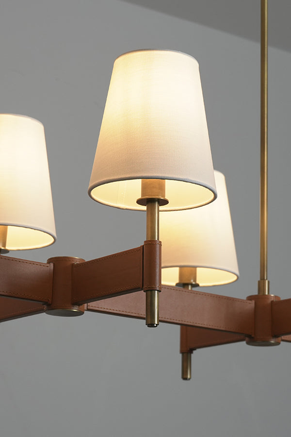 Leather Halo Ring Chandelier - view 27 | everlamps