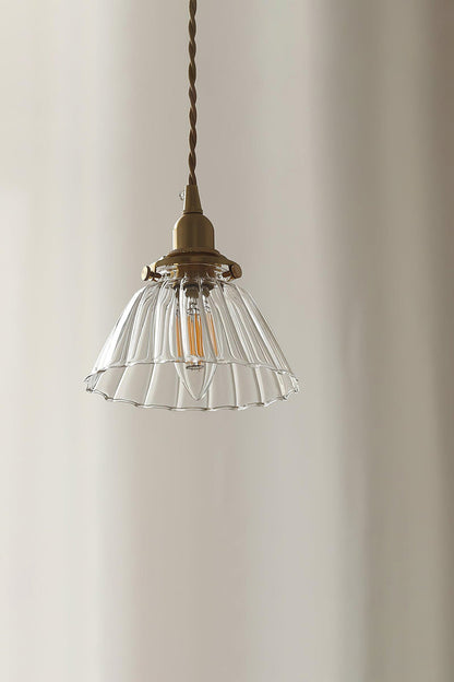 Ledbury Retro Ribbed Glass Pendant Light - view 3 | everlamps