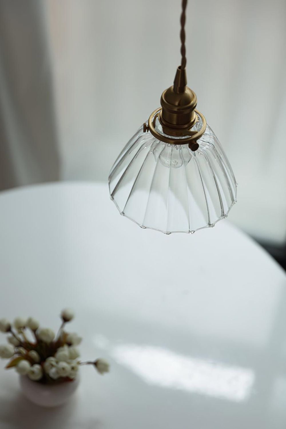 Ledbury Retro Ribbed Glass Pendant Light - view 6 | everlamps