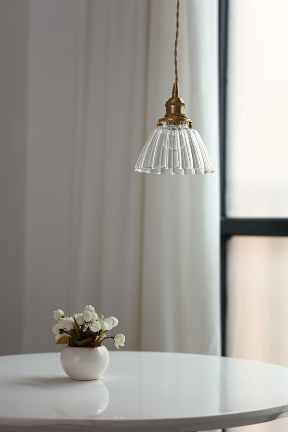 Ledbury Retro Ribbed Glass Pendant Light - view 7 | everlamps
