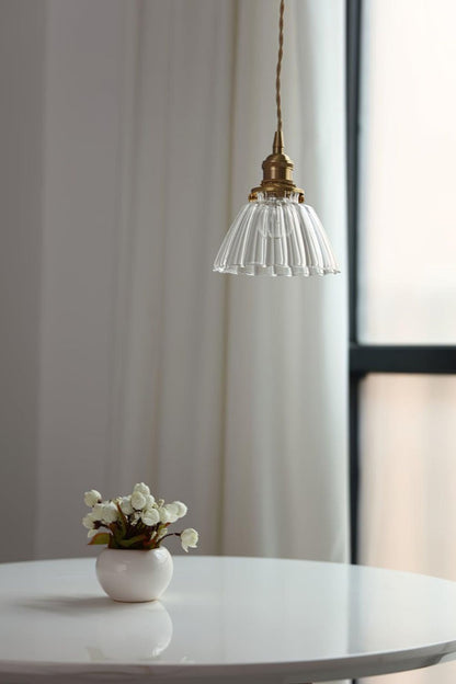 Ledbury Retro Ribbed Glass Pendant Light - view 7 | everlamps