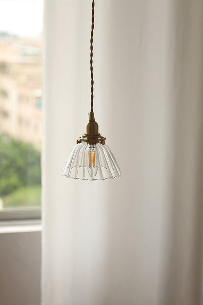 Ledbury Retro Ribbed Glass Pendant Light - view 8 | everlamps