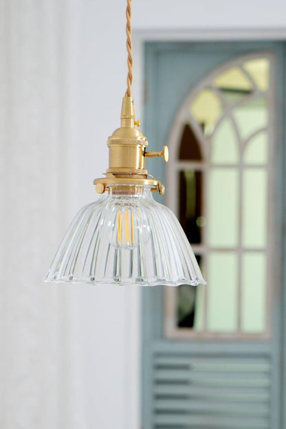 Ledbury Retro Ribbed Glass Pendant Light - view 14 | everlamps