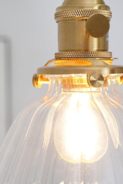 Ledbury Retro Ribbed Glass Pendant Light - view 22 | everlamps