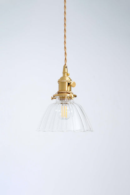 Ledbury Retro Ribbed Glass Pendant Light - view 4 | everlamps