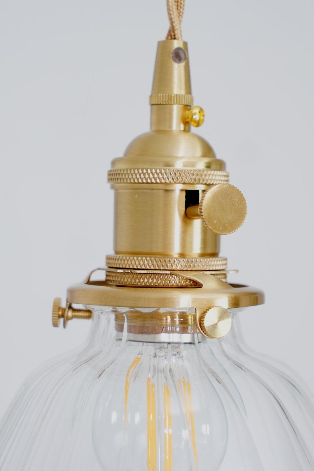 Ledbury Retro Ribbed Glass Pendant Light - view 18 | everlamps