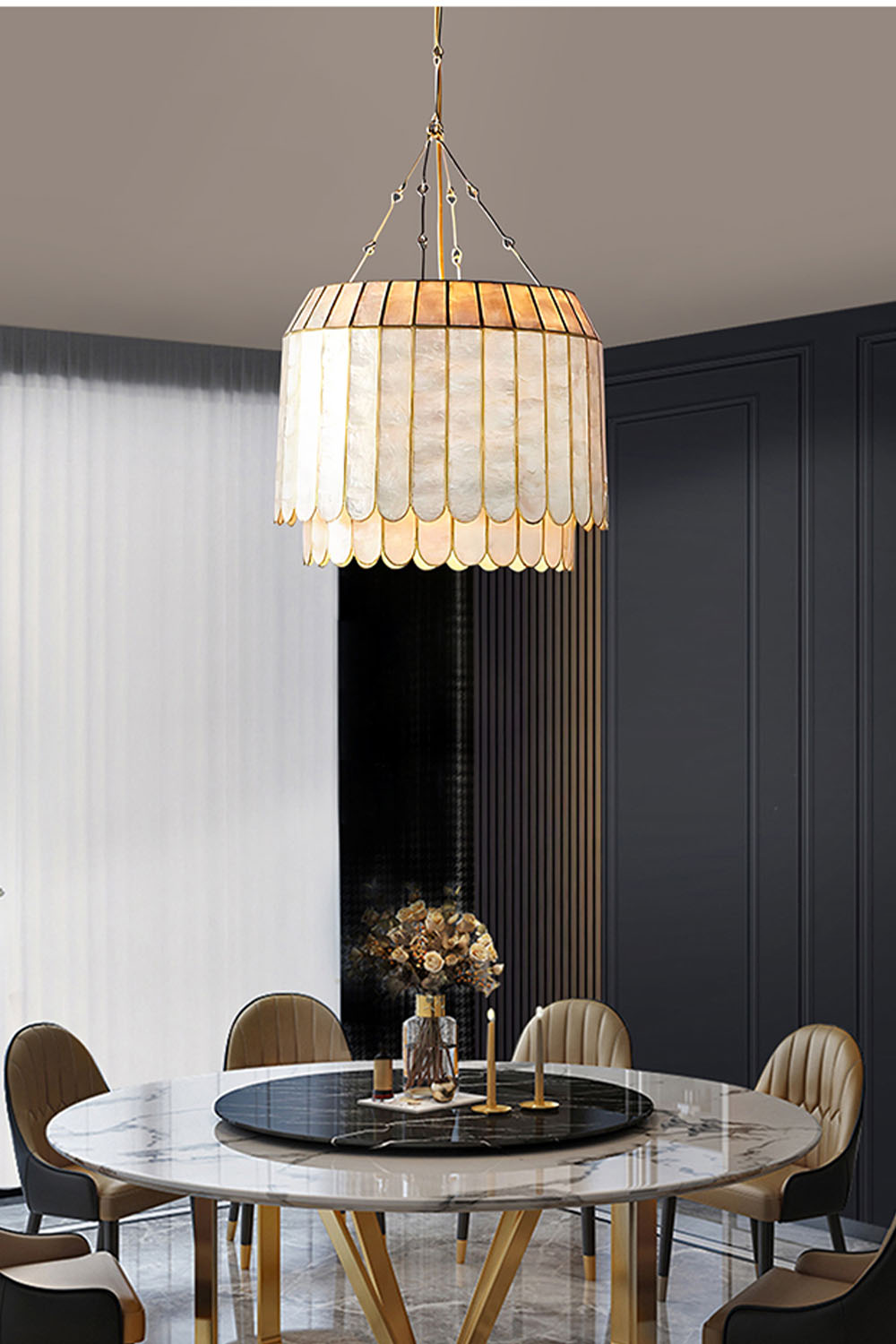 Light Luxury Shell Chandelier - view 3 | everlamps