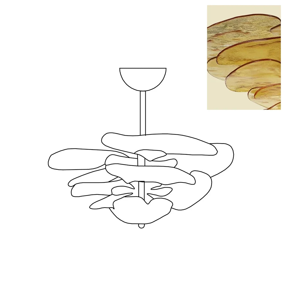 Amber Glass Chandelier - view 19 | everlamps