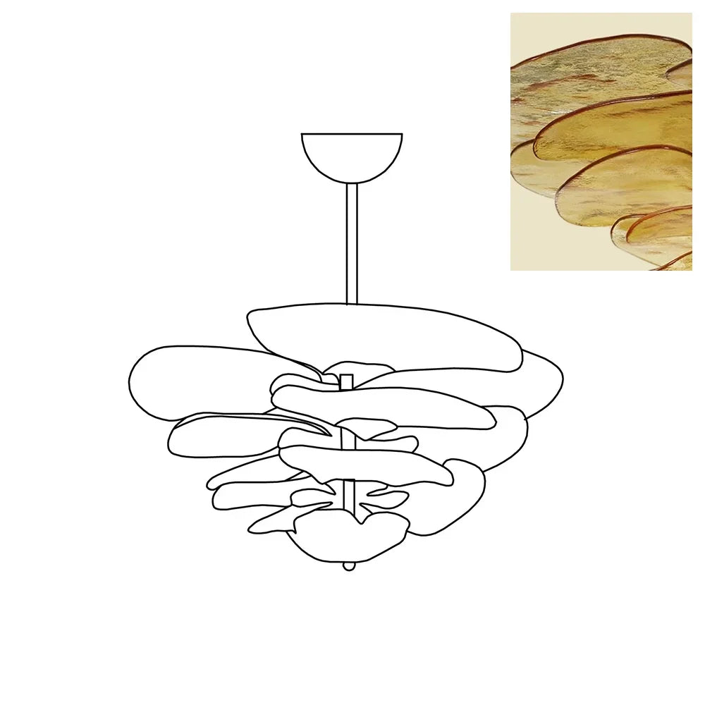 Amber Glass Chandelier - view 18 | everlamps