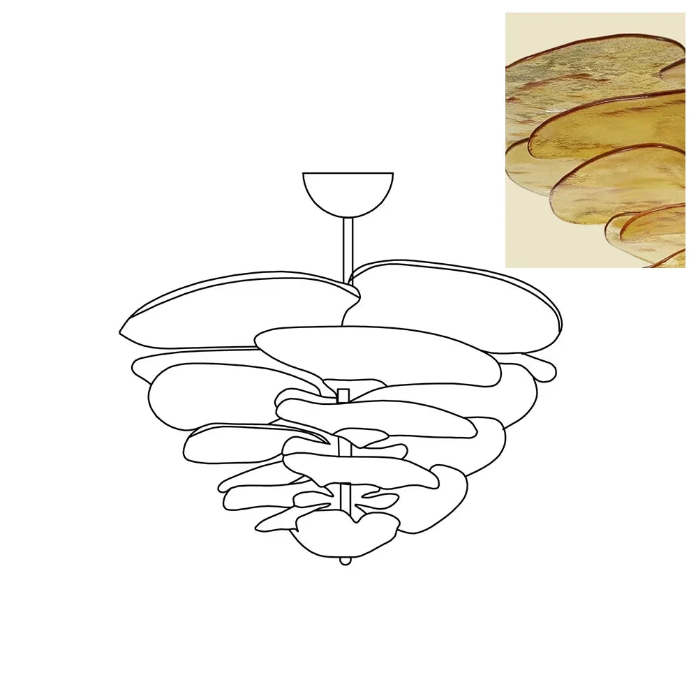 Amber Glass Chandelier - view 17 | everlamps