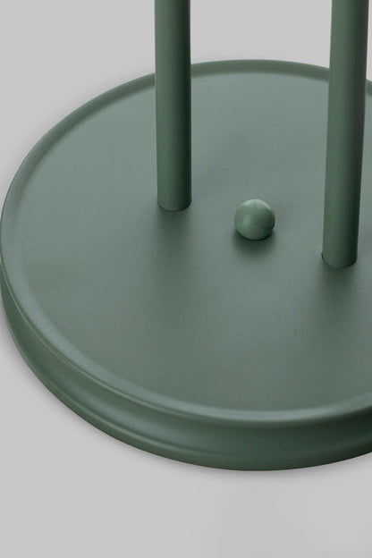 Linnea Tulip Bloom Floor Lamp | Glass and Green Metal | Close-up view of the green metal circular base and floor switch | vexa lamps