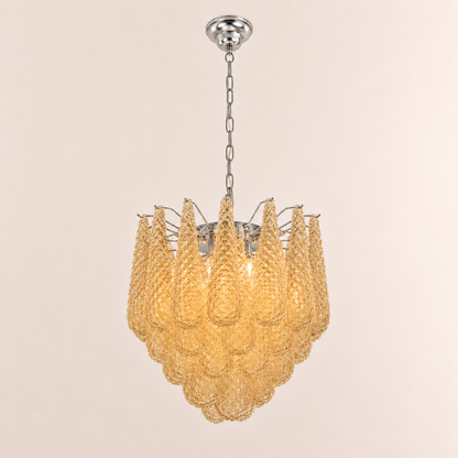 Lira Handblown Glass Drop Chandelier 21" D 41 Drops Amber