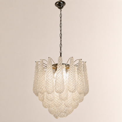 Lira Handblown Glass Drop Chandelier 21" D 41 Drops Clear