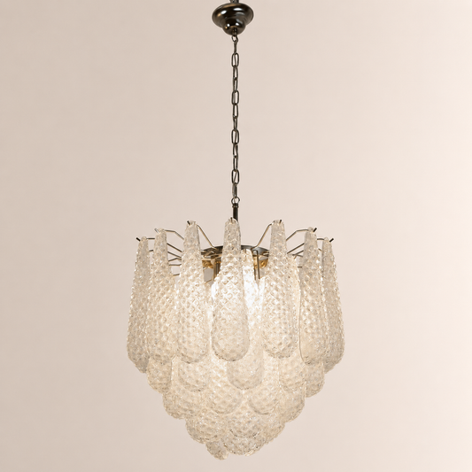 Lira Handblown Glass Drop Chandelier 21" D 41 Drops Clear