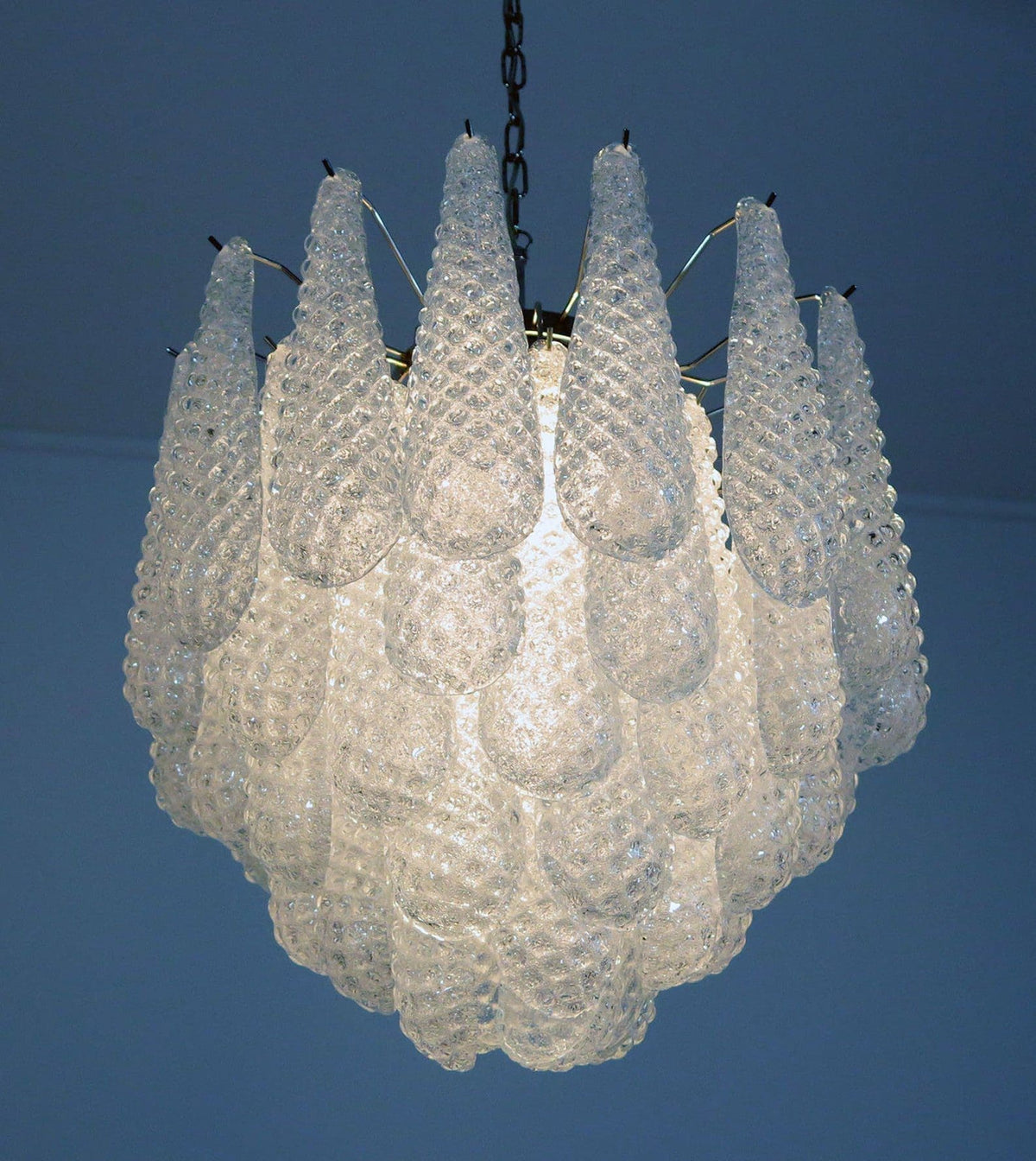 Lira Handblown Glass Drop Chandelier 21" D 41 Drops Clear