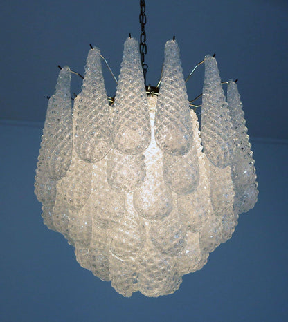Lira Handblown Glass Drop Chandelier 21" D 41 Drops Clear