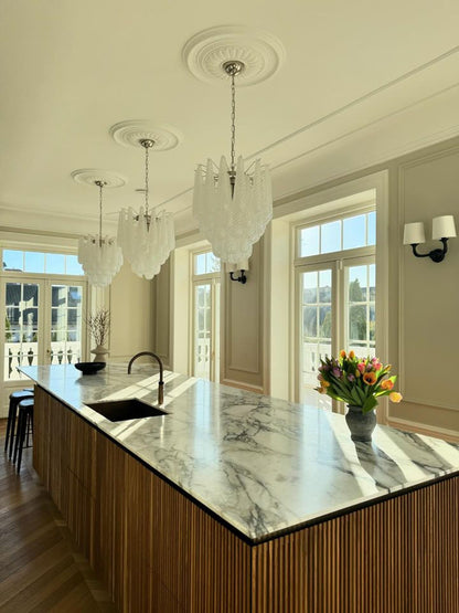 Lira Handblown Glass Drop Chandelier 21" D 41 Drops Clear