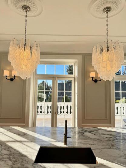 Lira Handblown Glass Drop Chandelier 21" D 41 Drops Clear