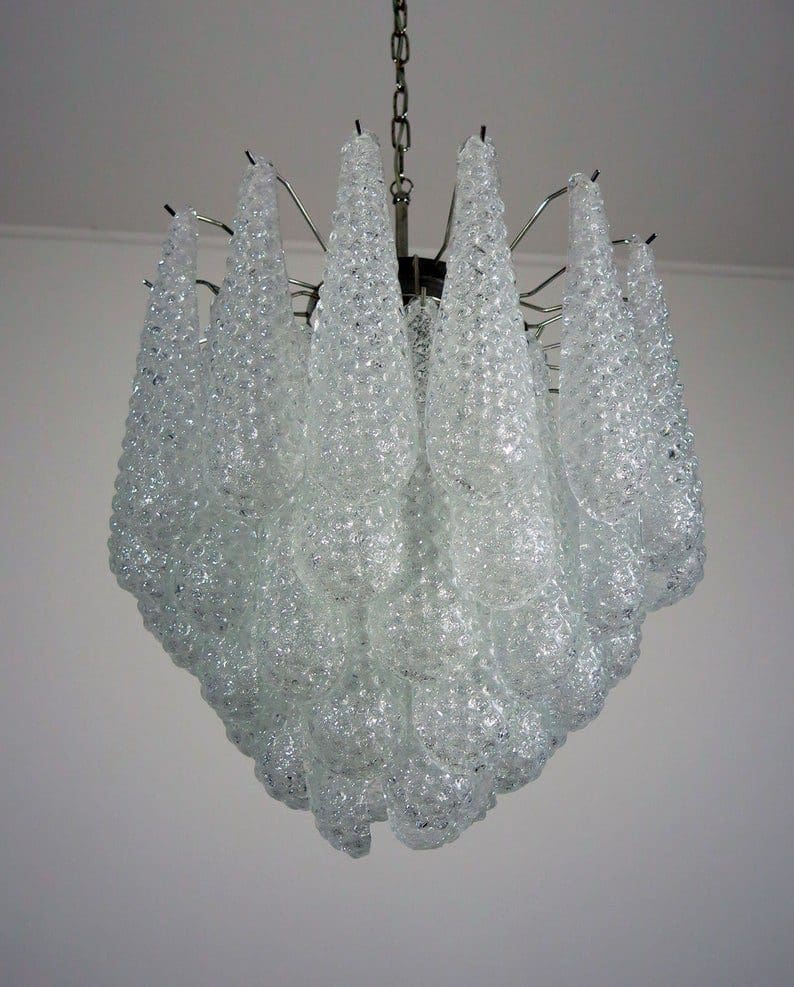 Lira Handblown Glass Drop Chandelier 21" D 41 Drops Clear