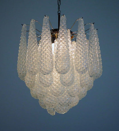 Lira Handblown Glass Drop Chandelier 21" D 41 Drops Clear