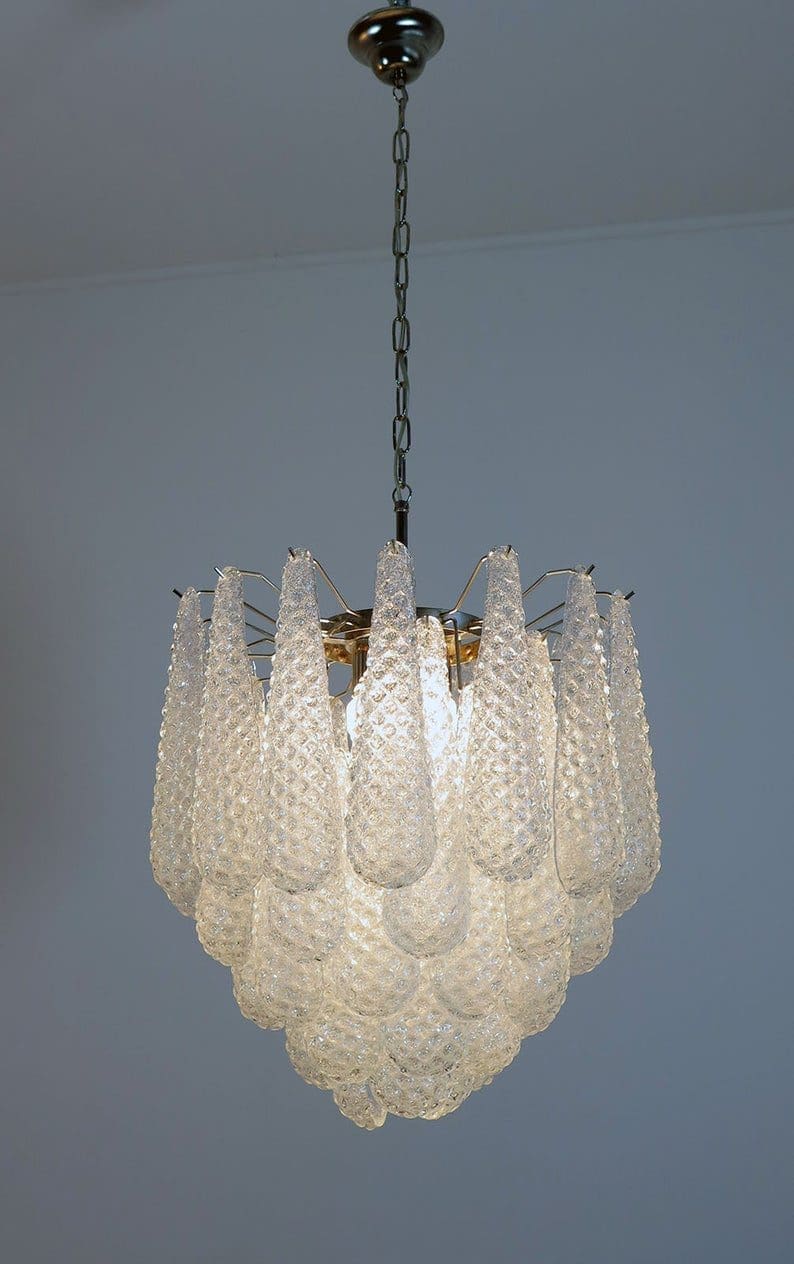 Lira Handblown Glass Drop Chandelier 21" D 41 Drops Clear