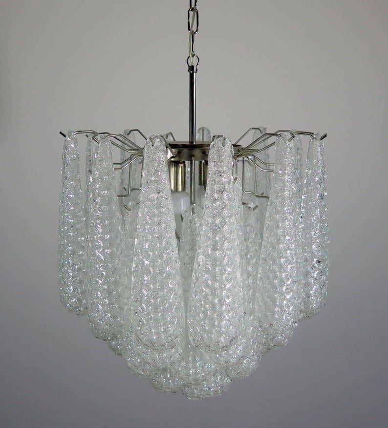 Lira Handblown Glass Drop Chandelier 21" D 41 Drops Clear